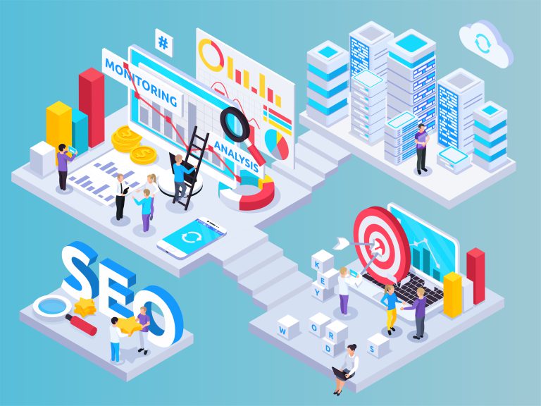 SEO Project Isometric Composition